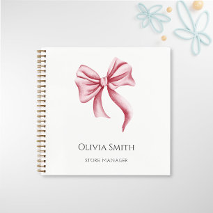 Simple Elegant Business Pink Bow  Notebook