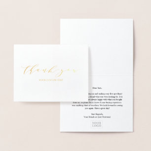 Simple Elegant Business Thank you Gold Foil Card