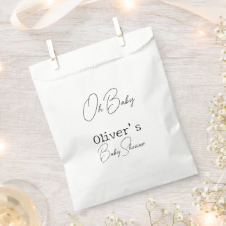 Simple Elegant Calligraphy Baby Shower Favour Bags
