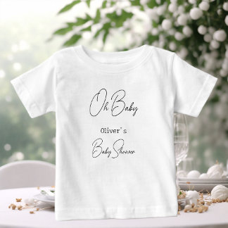 Simple Elegant Calligraphy Baby Shower T-Shirt