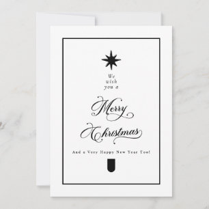 Simple Elegant Calligraphy Black & White Holiday Card