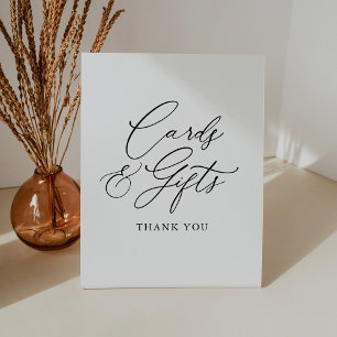 Simple Elegant Calligraphy Cards and Gifts Pedestal Sign