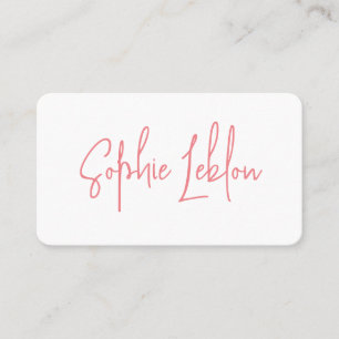 Simple Elegant Calligraphy clear (white paper) Business Card