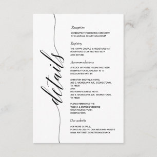 Simple Elegant Calligraphy Details enclosure card