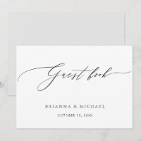Simple Elegant Calligraphy Guest Book Announcement
