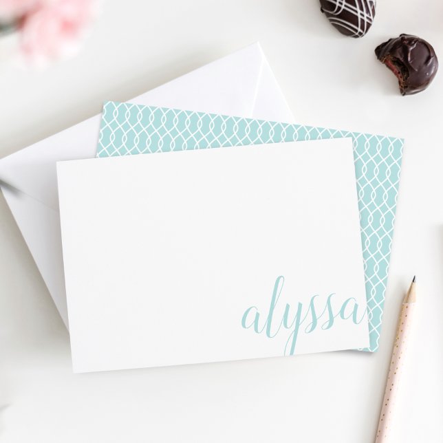 Simple Elegant Calligraphy Personalised Flat Card (Creator Uploaded)