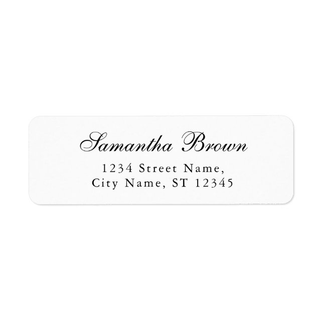 Simple Elegant Calligraphy Return Address (Front)