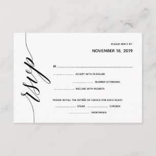 Simple Elegant Calligraphy RSVP Response card