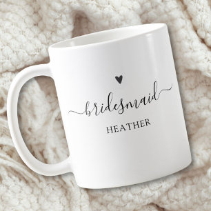 Simple Elegant Calligraphy Script Bridesmaid Coffee Mug