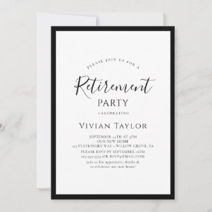Simple Elegant Calligraphy Script Retirement Party Invitation