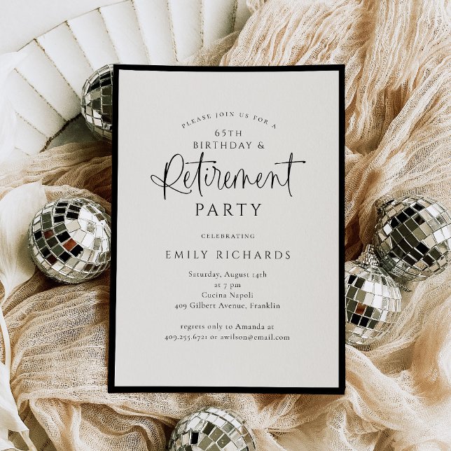 Simple Elegant Calligraphy Script Retirement Party Invitation (Creator Uploaded)