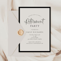 Simple Elegant Calligraphy Script Retirement Party
