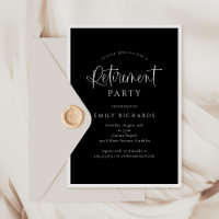 Simple Elegant Calligraphy Script Retirement Party