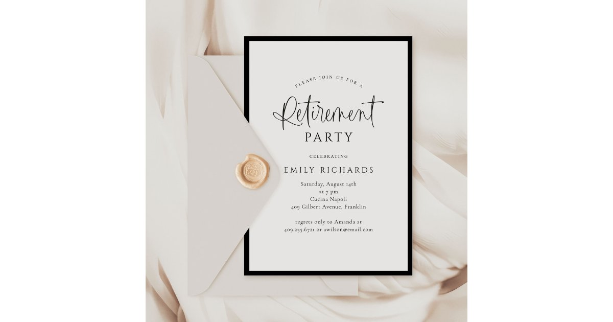 Simple Elegant Calligraphy Script Retirement Party Invitation | Zazzle