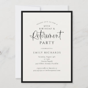 Simple Elegant Calligraphy Script Retirement Party Invitation