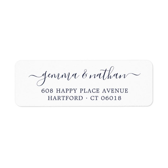 Simple Elegant Calligraphy Script Return Address (Front)