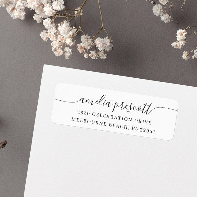 Simple Elegant Calligraphy Script Return Address (Creator Uploaded)