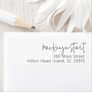 Simple Elegant Calligraphy Script Return Address