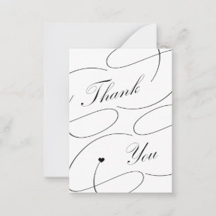 Simple elegant calligraphy script thank you card