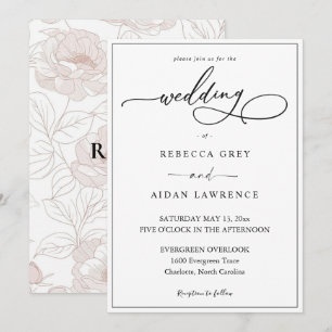 Simple Elegant Calligraphy Script Wedding Invitati Invitation