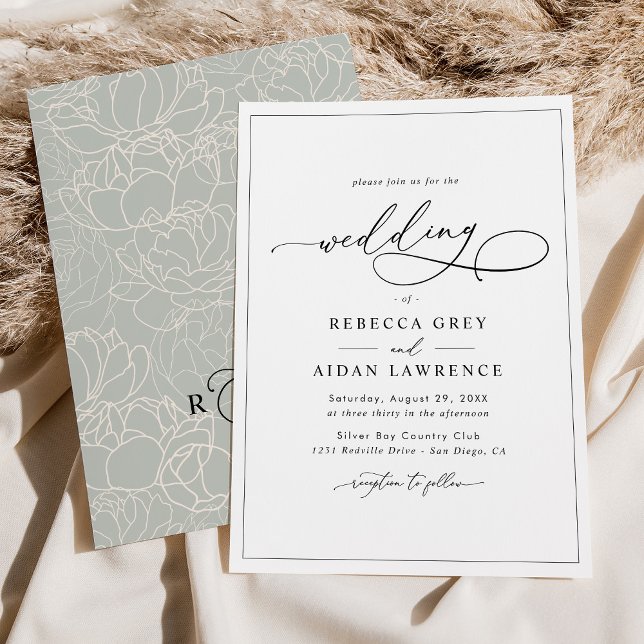 Simple Elegant Calligraphy Script Wedding Invitation (Creator Uploaded)