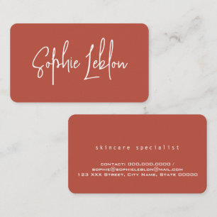 Simple Elegant Calligraphy Terracotta Business Card