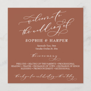 Simple Elegant Calligraphy Typography Terracotta Programme