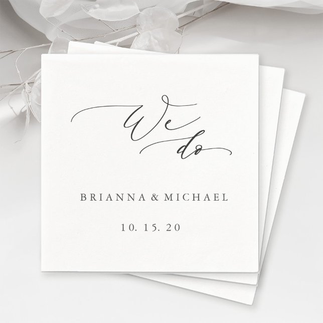 Simple Elegant Calligraphy We Do Wedding Napkin (Creator Uploaded)