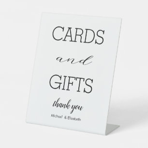 Simple elegant Calligraphy Wedding Cards & Gifts Pedestal Sign