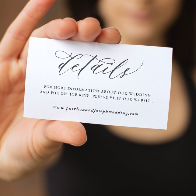 Simple elegant calligraphy wedding details enclosure card (Creator Uploaded)