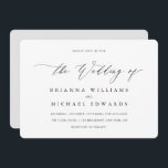 Simple Elegant Calligraphy Wedding Invitation<br><div class="desc">Simple Elegant Calligraphy Black and White Wedding Invitation Card.  For more advanced customisation of this design,  Please click the "Customise" button above! Matching items are also available.</div>