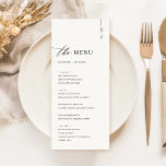 Simple Elegant Calligraphy Wedding Menus<br><div class="desc">Our Simple Elegant Calligraphy Wedding Menus blend sophistication with clarity to elevate your dining experience. These menus are beautifully scripted, detailing a curated selection of dishes that promise to delight your guests—from a zesty starter to a decadent dessert. Designed not just for weddings but versatile enough for engagement parties, rehearsal...</div>