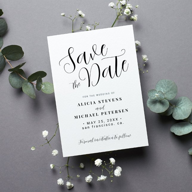 Simple elegant calligraphy wedding save the date (Creator Uploaded)