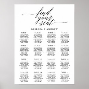 Simple & Elegant Calligraphy Wedding Seating Chart