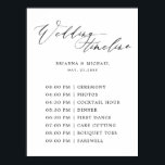Simple Elegant Calligraphy Wedding Timeline Sign<br><div class="desc">Black and white elegant calligraphy wedding day timeline sign. For more advanced customisation of this design,  please click the "Customise further" link. Matching items are also available.</div>