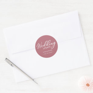 Simple Elegant Calligraphy Wedding Update Classic Round Sticker