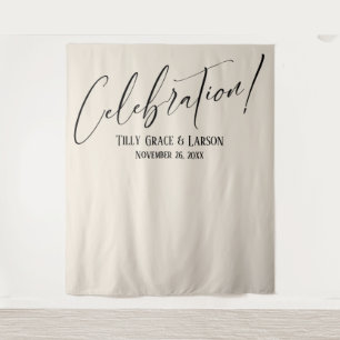 Simple Elegant Celebration! Cream Photo Backdrop Tapestry