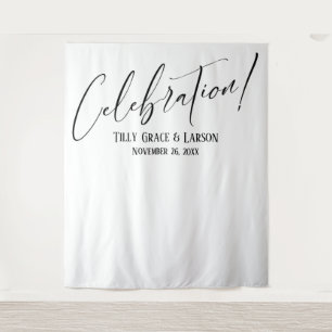 Simple Elegant Celebration! Photo Backdrop Tapestry