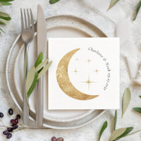 Simple Elegant Celestial Gold Moon Stars Wedding