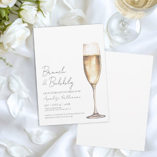 Simple Elegant Champagne Bridal Shower Invitation