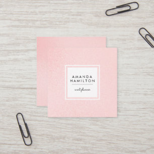Simple Elegant Champagne Glitter Beauty Stylist Square Business Card