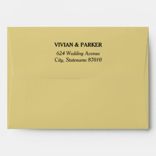 Simple Elegant Champagne Gold and Black Wedding Envelopes