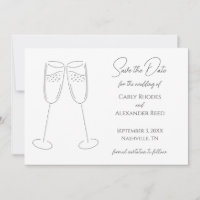Simple Elegant Champagne Save The Date Invitation