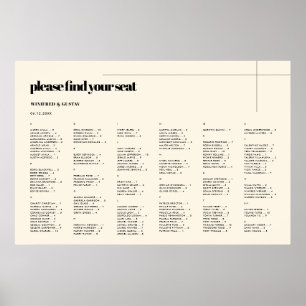 Simple elegant & chic Alphabetical seating chart