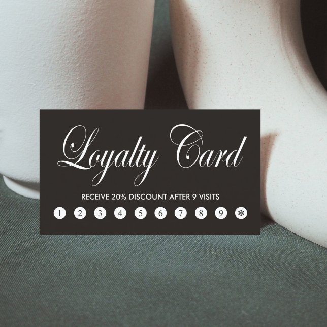 Simple Elegant Chic Black White Loyalty Card (Creator Uploaded)