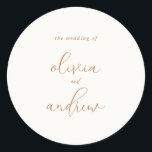 Simple Elegant Chic Bohemian Wedding Classic Round Sticker<br><div class="desc">Boho wedding stickers featuring elegant simple script typography.</div>