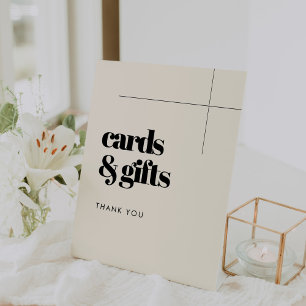 Simple elegant & chic Cards & Gifts wedding Pedestal Sign