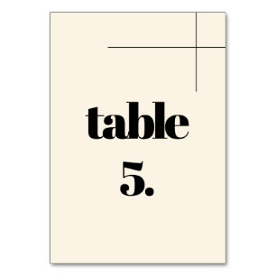 Simple elegant & chic Cream wedding Table Number