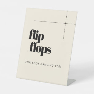 Simple elegant & chic Flip Flops wedding Pedestal Sign