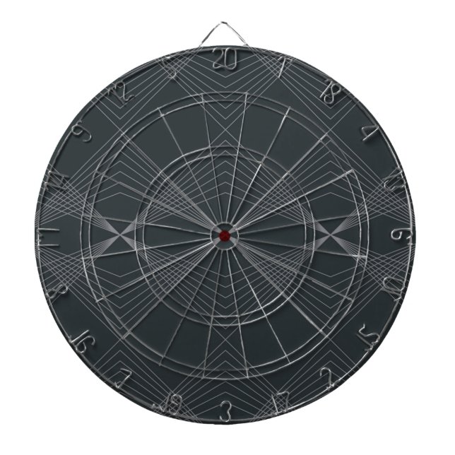 Simple, elegant, chic, luxurious line graphic art dartboard (Front)